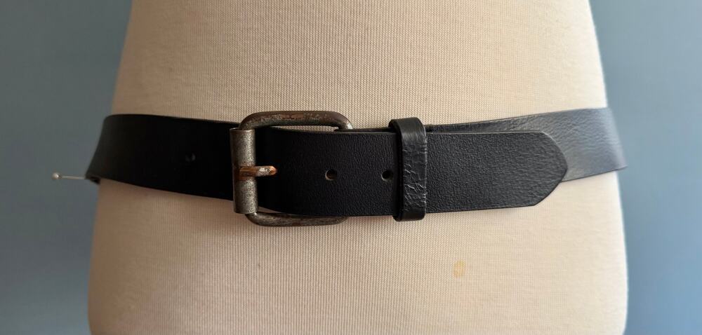 Heavy Duty Black Leather Belt Mens sz L